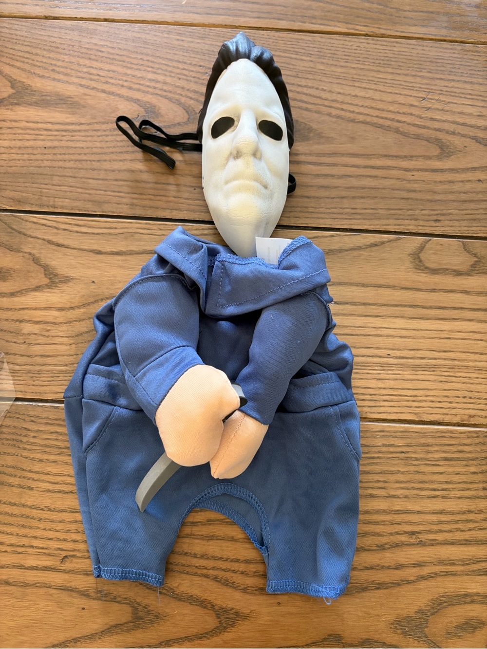 Spirit Halloween II Pet Costume - Black Jumpsuit with Mask size small - Picture 3 of 6